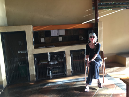 Pam in outdoor kitchen