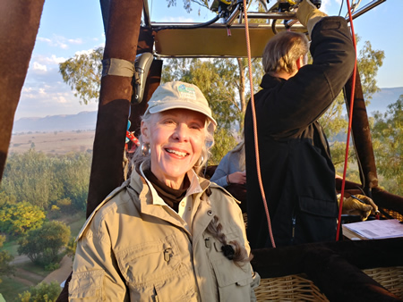 Pam in hot air balloon